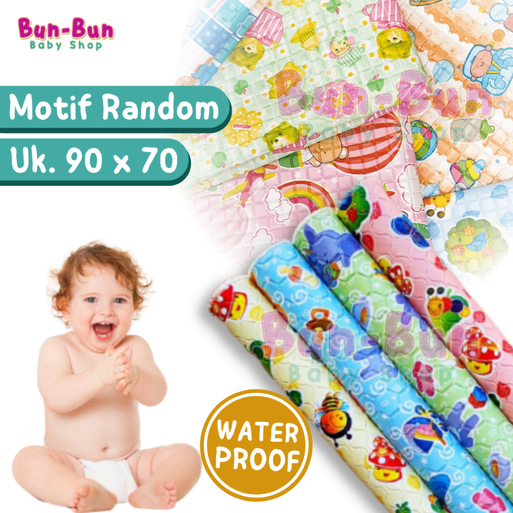 Perlak Bayi Motif Unisex Alas Ompol Anti Air Matras Waterproof Meteran Perlengkapan Tidur Peralatan Baby New Born Pelindung Kasur Newborn Murah Panjang Lebar Bunbunbabyshop