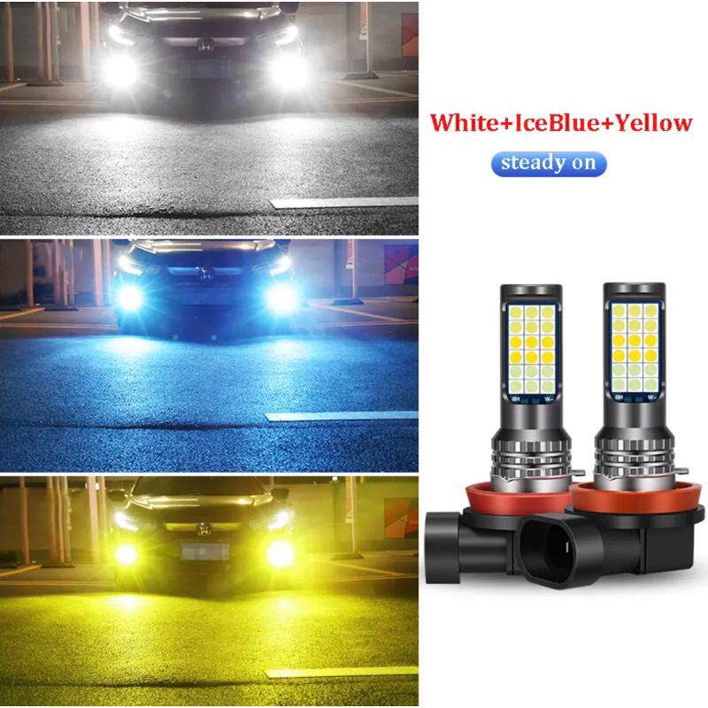 Lampu Foglamp Led Mobil 3 Warna H8 H9 H11 HB4 R324