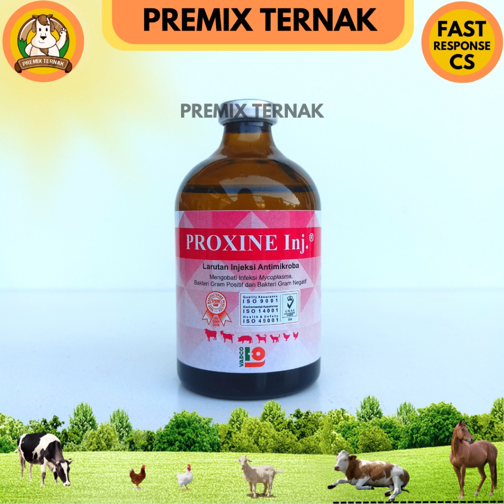 PROXINE INJ 100ML - Antibiotik Sapi Kambing dll Vadco - like Roxine