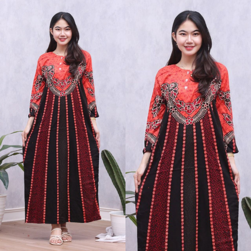 Jinja Parsela Dress Daster Panjang Nyaman Kekinian Bumil Busui Friendly 2J-0015