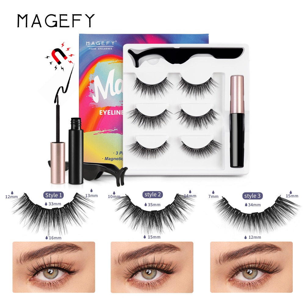 CSP168 – 3 Pasang Magefy Bulu Mata Palsu Magnetic Fake  False Eyelashes MakeUp