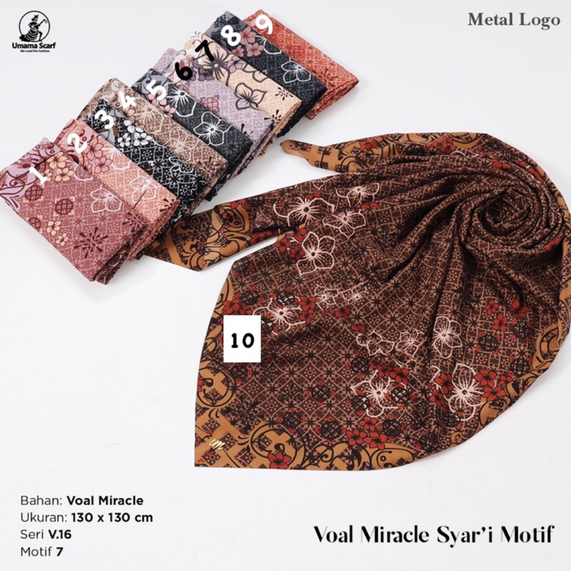 [PART 2] V.16 SEGIEMPAT MIRACLE SYARI MOTIF PRINT METAL LOGO UMAMA SCRAF