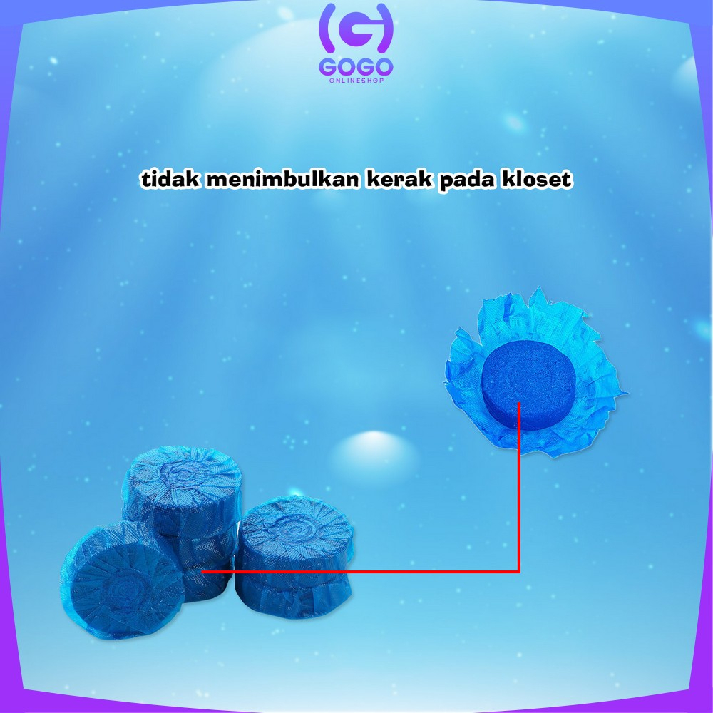 GOGO-C856 Tablet Biru Pembersih Toilet Penyegar Pewangi WC Penghilang Bau Anti Bau Toilet / Pembersih Kloset Toilet Cleaner Anti Kuman