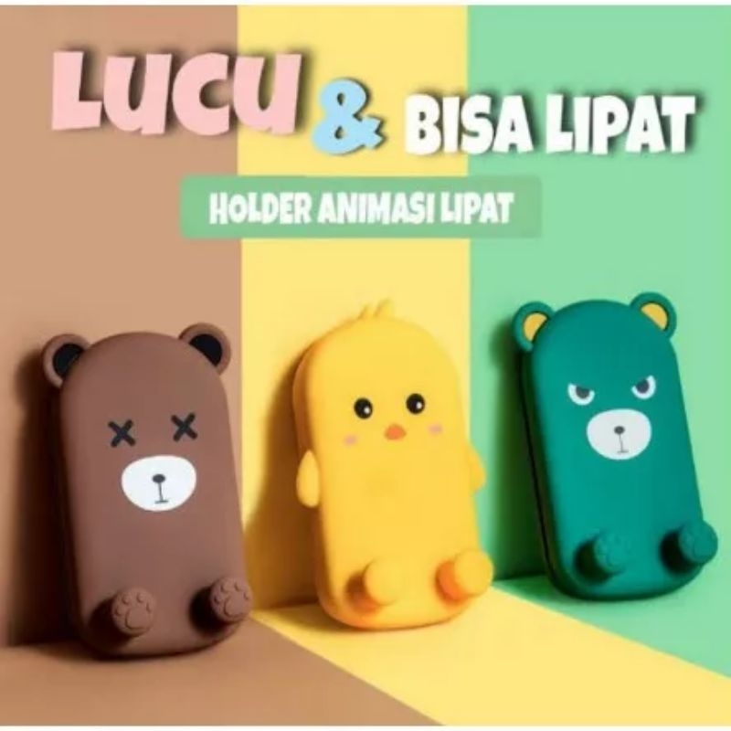 Holder HP Karakter Dudukan HP Tatakan Meja / Stand HP Kartun Cartoon Animasi Lucu Imut