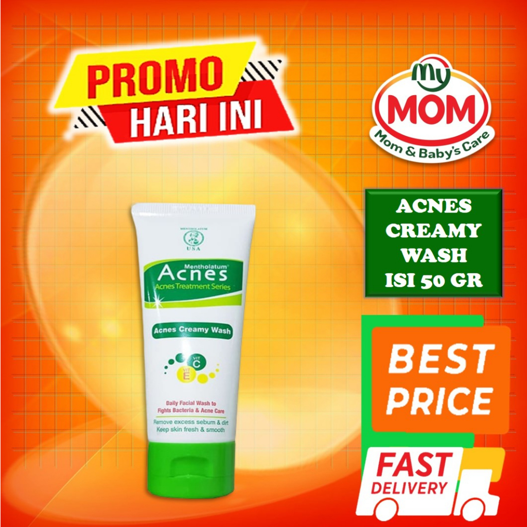 [BPOM] Acnes Creamy Wash 50 ml / Acnes Sabun Wajah / Acnes Face Wash / Facial Wash / Cleanser / MY MOM