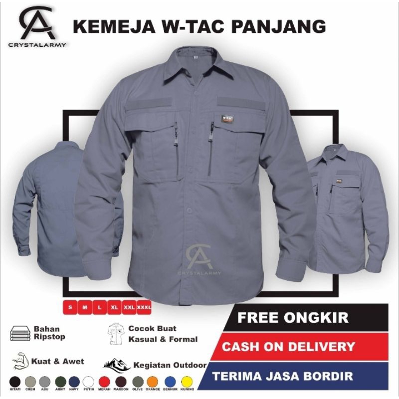 kemeja Tactical W-TAC tangan Panjang/Baju Tactical/kemeja Lapangan PDL