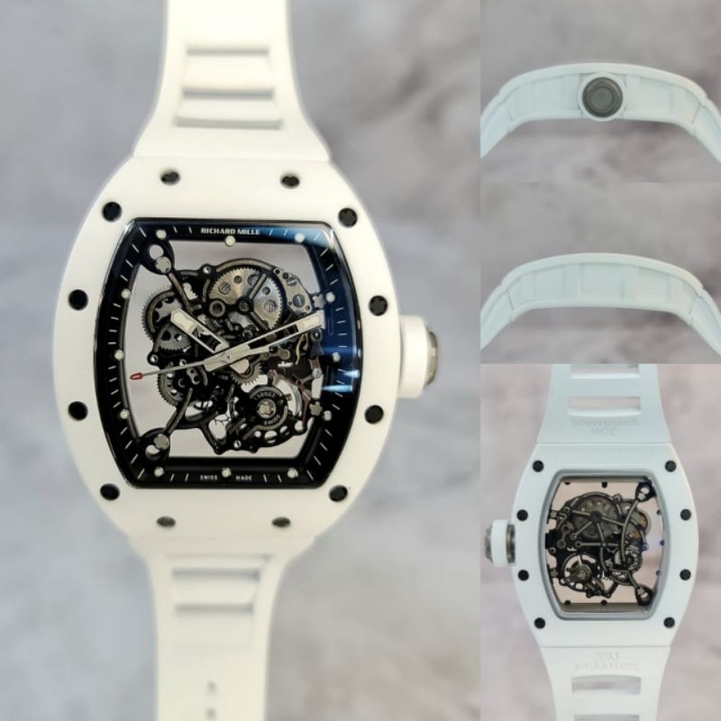 Jam tangan Swiss RM 055 White Ceramic Bubba Watson BBR Factory Automatic fullset