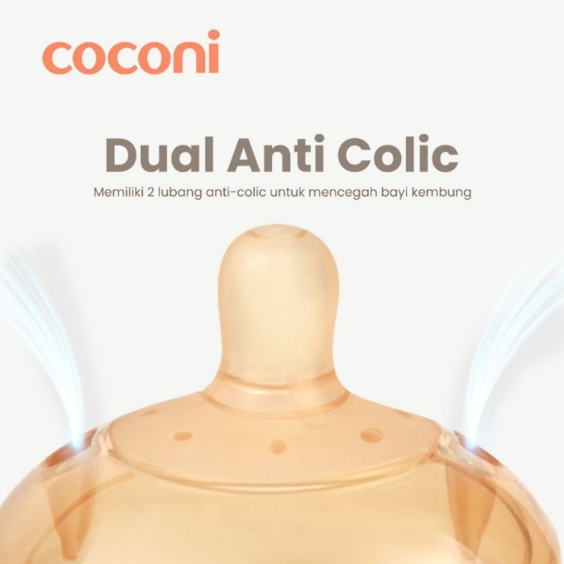 Coconi Ultra Wide Neck Nipple Replacement S M L / Dot Pengganti Coconi Ultra Wide Neck