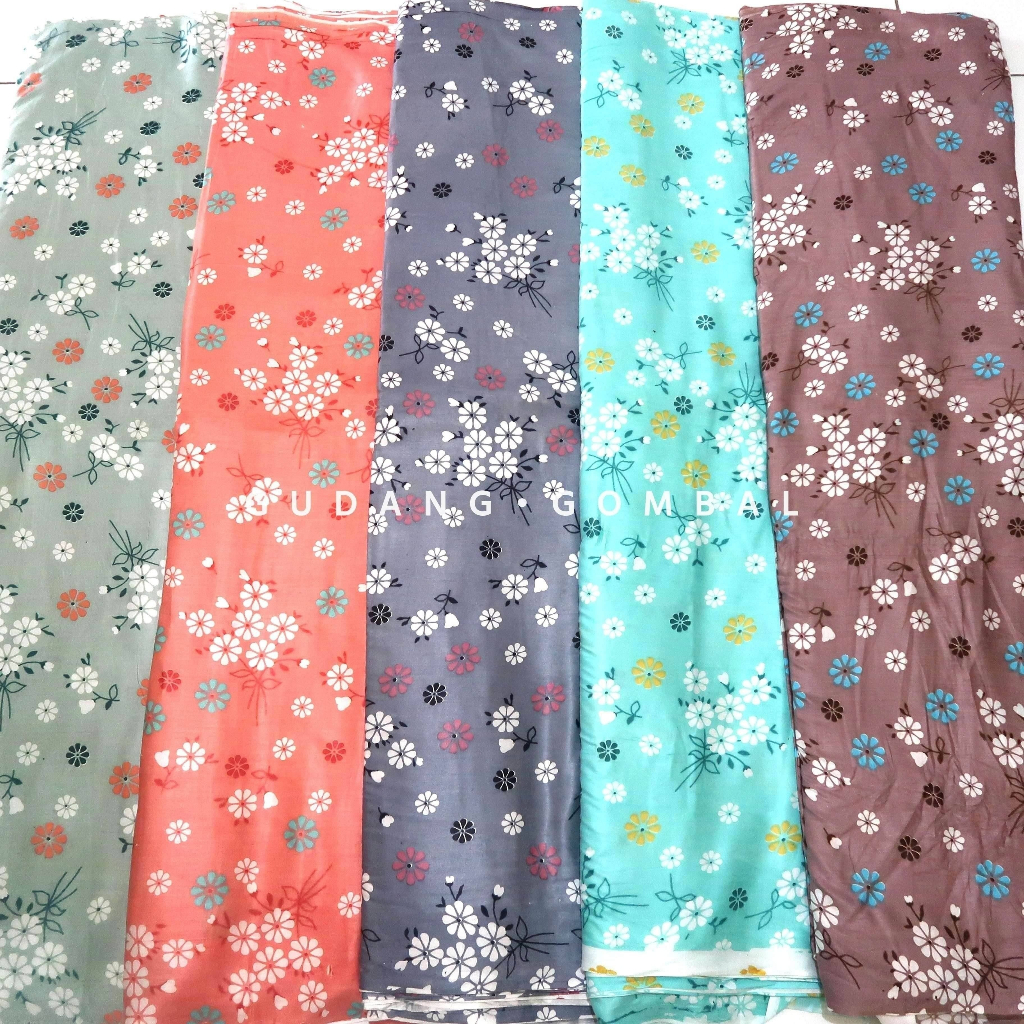 Kain Rayon Motif Bunga Cantik Lembut (harga per 0,5m)