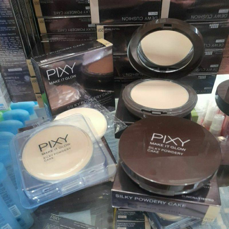 PIXY Make It Glow Silky Powdery Cake ~ Bedak Padat Pixy ~ Pixy Two Way Cake ~ Bedak Padat Pixy Make 