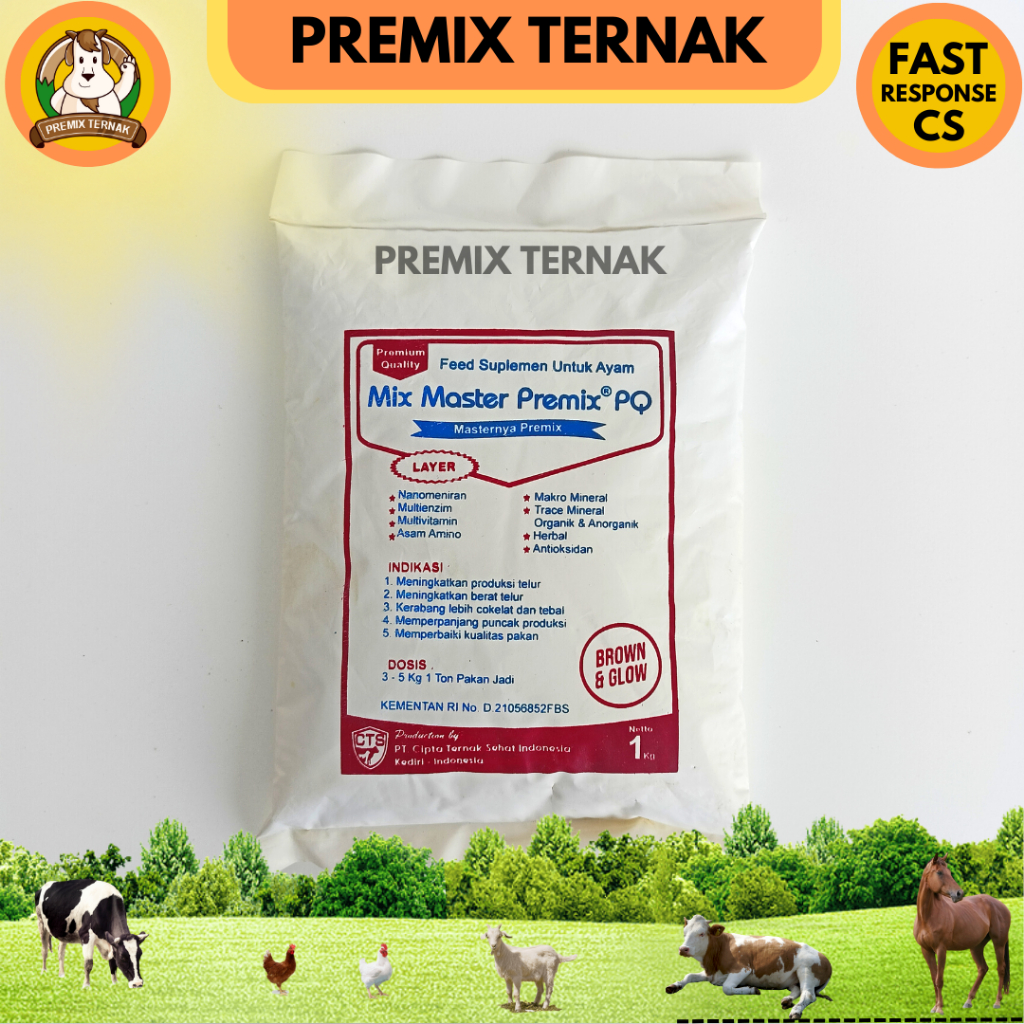 TOPMIX 500 gr - MIX MASTER PREMIX PQ LAYER 1 kg - Premix Ayam Petelur Joss