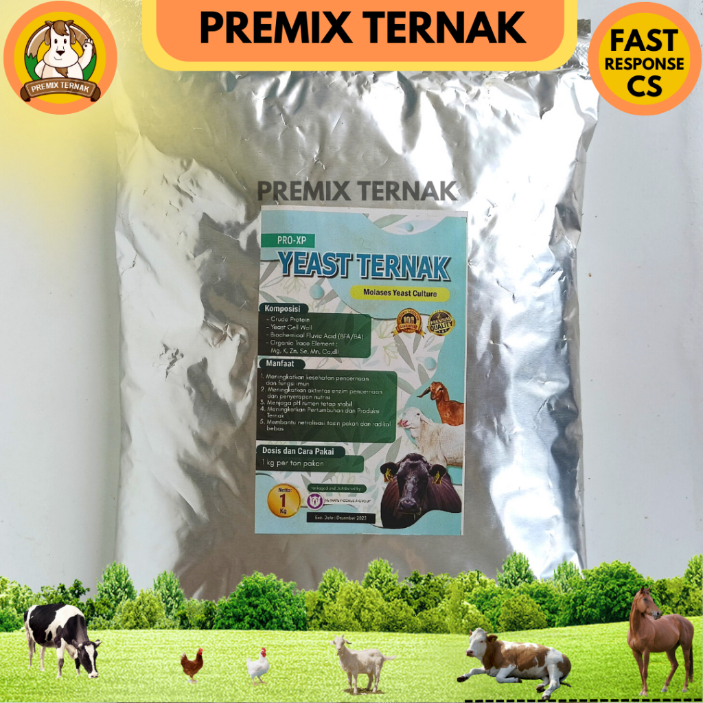 YEAST TERNAK 1 KG - MENINGKATKAN KESEHATAN PENCERNAAN TERNAK DAN PENYERAPAN NUTRISI