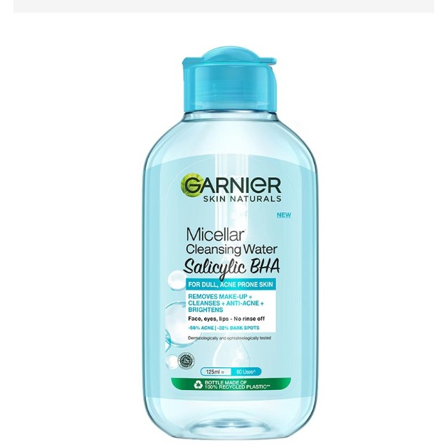 [BPOM] Garnier Micellar Cleansing Water Salicylic BHA Blue Skin Care 125ml 100%ORI Pembersih Wajah U