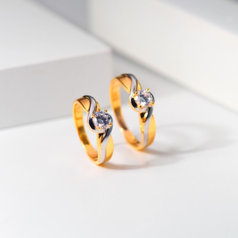 Cincin Emas Kawin Solitaire Sabit - Toko Emas Gadjah