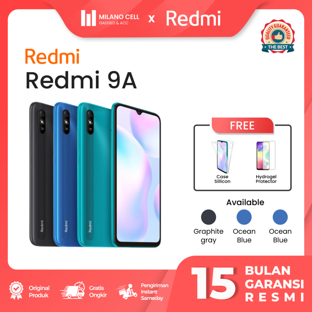 Xiaomi Redmi 9A 2/32 GB dan 3/32 GB Garansi Resmi dan Original