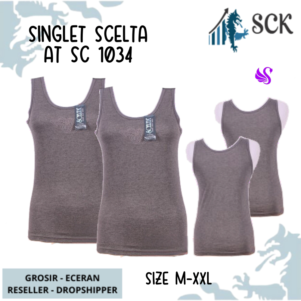 Singlet Wanita SCELTA 1034 Katun Aneka Warna / Singlet Wanita 1034 / Singlet Putih Polos Basic Casual - sckmenwear GROSIR