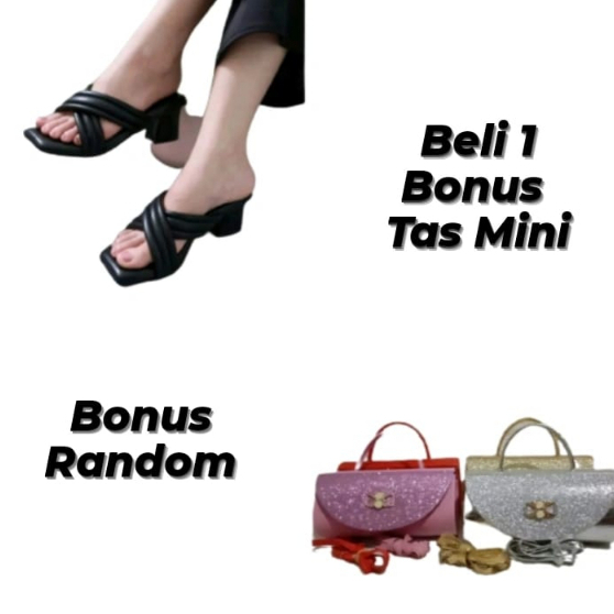 Sandal Heels Wanita 5cm Heels Kondangan Beli1 Bonus 1