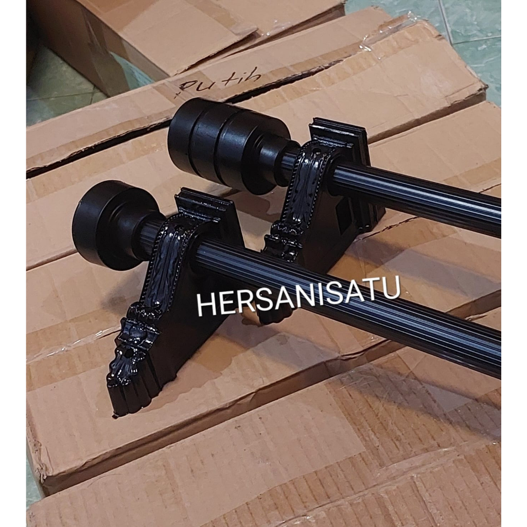 Rollet Gordyn Minimalis Batang Gorden Full Set Warna Hitam Dof Tirai Pintu Jendela