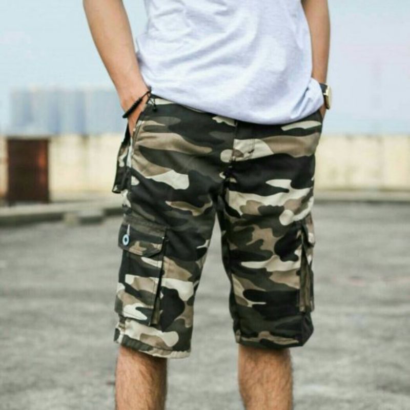 Celana Pendek Cargo Pria / Celana Cargo Loreng Pria / Celana Pendek Cargo Loreng Pria