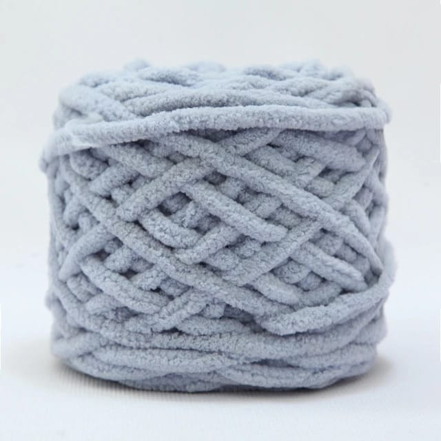 BENANG RAJUT CHENILLE/ CHENILLE YARN/ BENANG RAJUT HANDUK 1 PLY ABU MUDA
