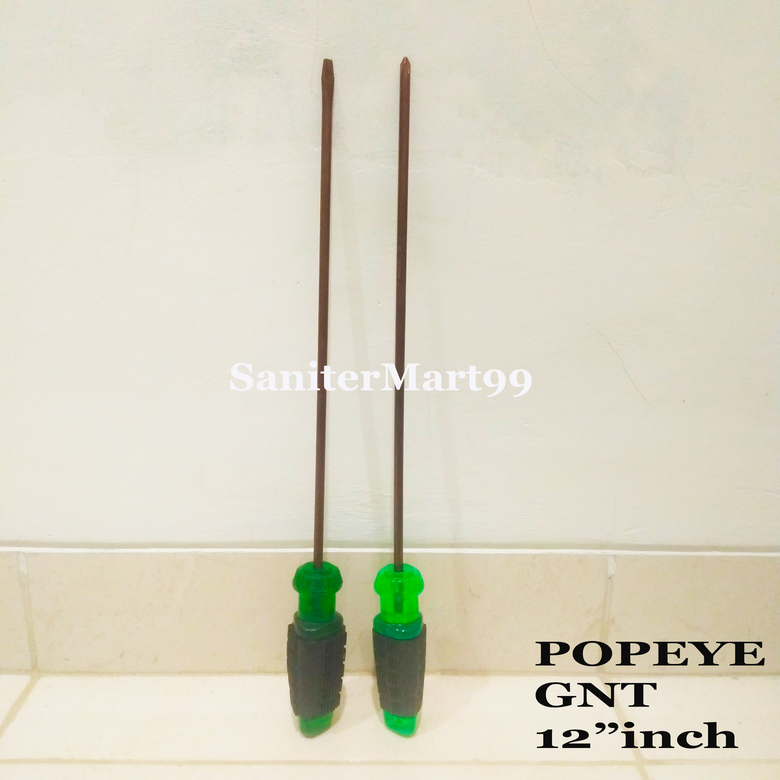 OBENG KEMBANG PANJANG 12" INCH POPEYE OBENG PLUS MINUS GAGANG KARET OBENG MAGNETIC 30CM