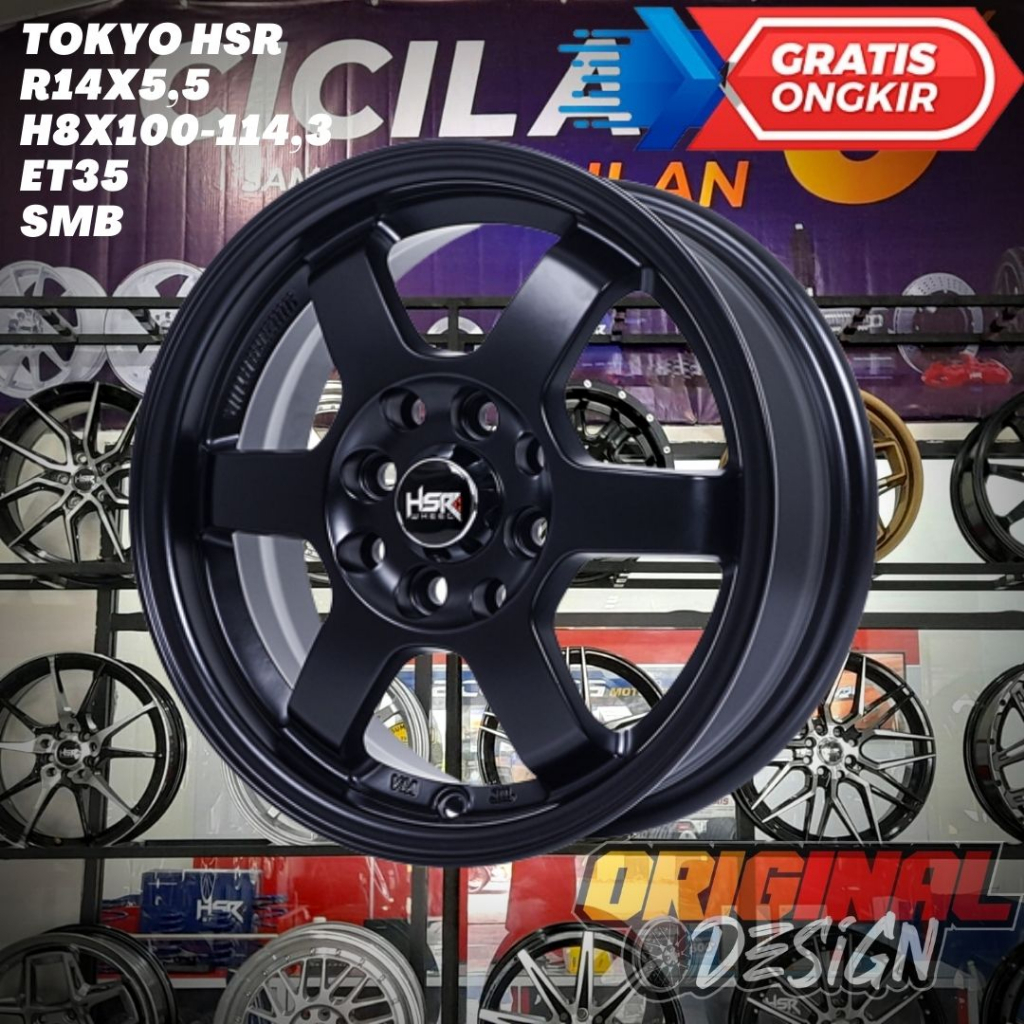 Velg TE37 Ring 14 R14 HSR TOKYO Baut 4 Untuk Calya , Sigra , Agya , Ayla