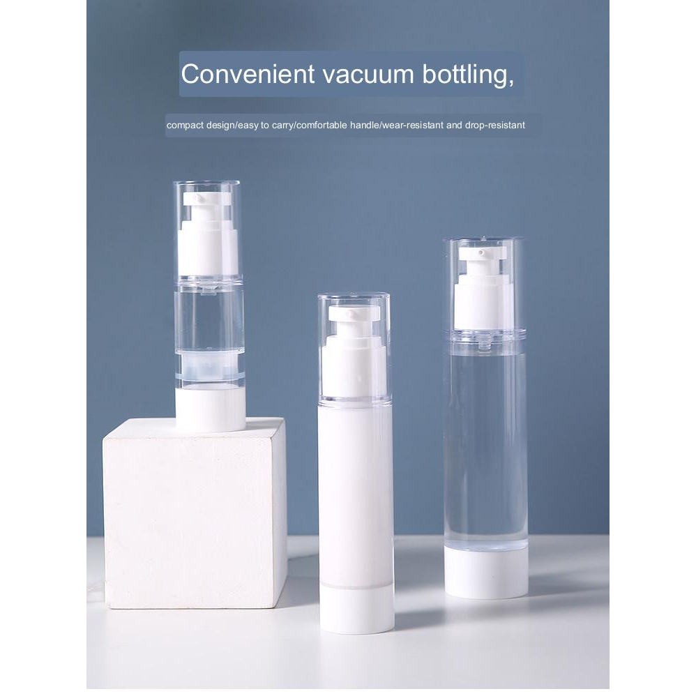 Travel Kit Bottle Refill Aesthetic Premium Botol Wadah Isi Ulang Sampo Sabun Lotion Skincare Model Spray Water Pump Untuk Travel Perjalanan Aman Digunakan Model Tekan Bahan PP Berkualitas Tanpa Selang