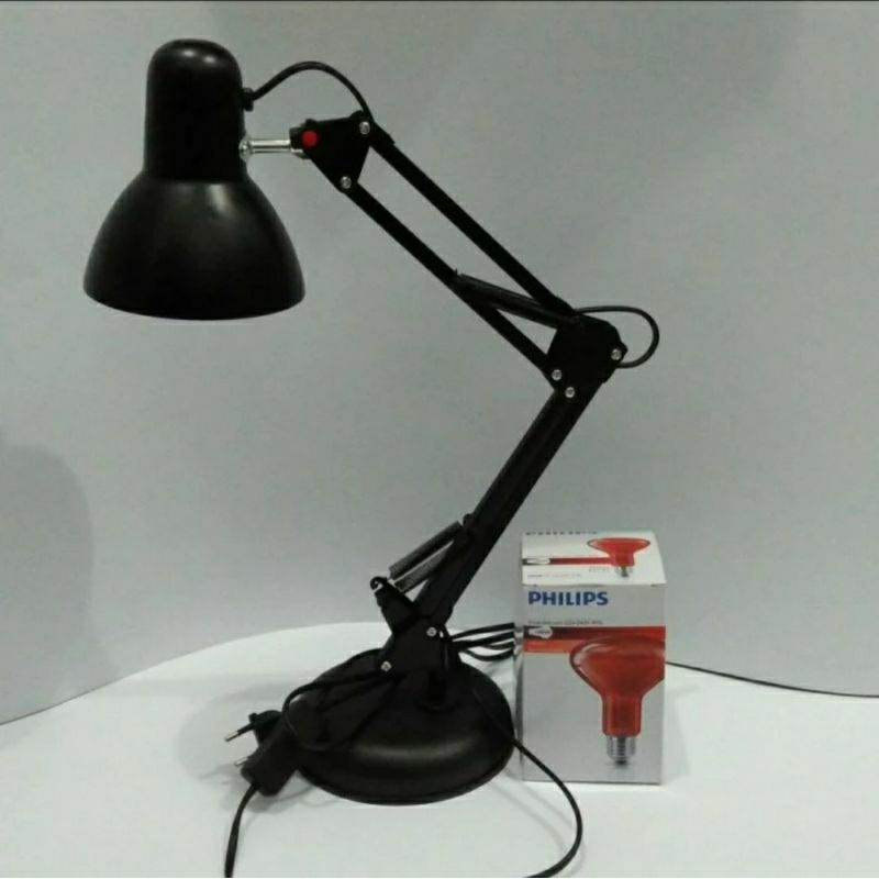 Lampu Infared terapi PHILIPS dan Tiang penyangga Bracket tiang duduk 1 SET Lampu Infra Merah 100W