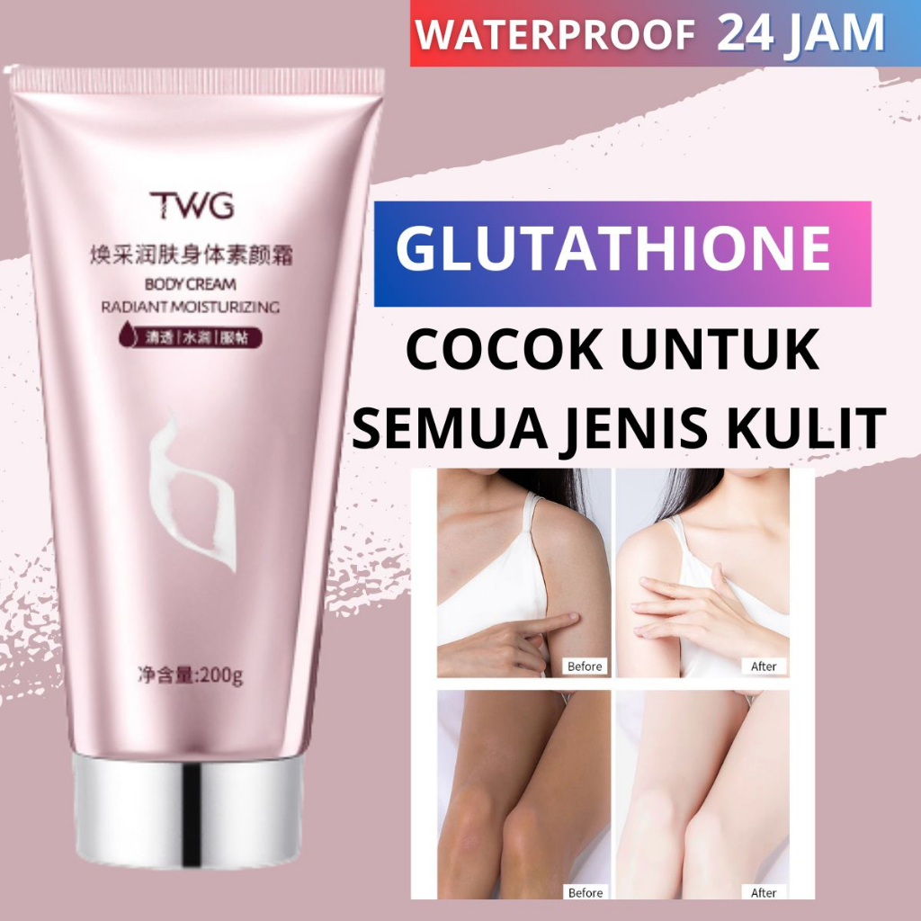 TWG Body Cream Korea Lotion Pemutih Tubuh Radiant Moisturizing Krim Pelembab 100g Viral 2023