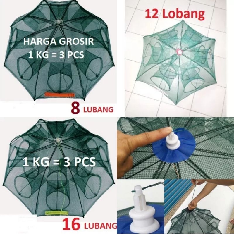 BUBU Payung Perangkap Ikan Udang daripada Mancing Lubang 4 6 8 10 12 16