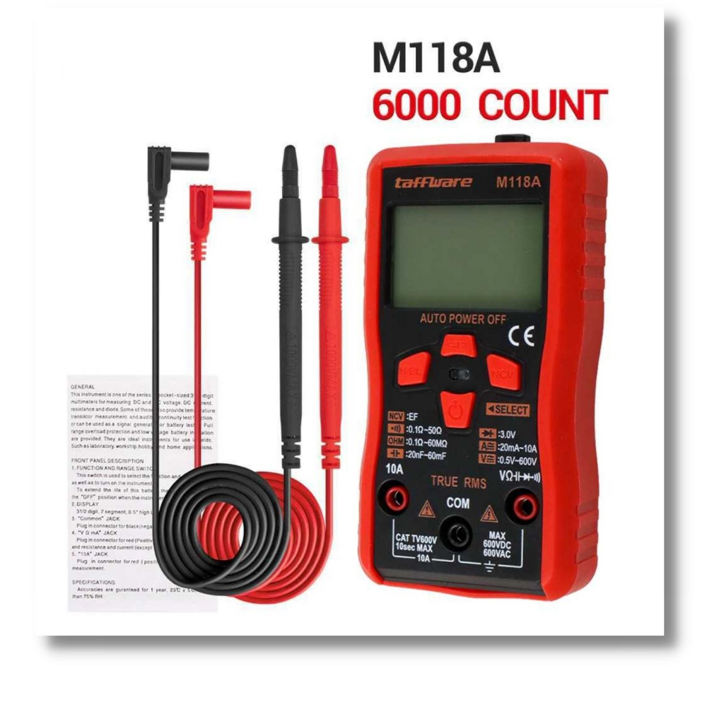 Taffware ANENG M118A Multimeter Digital Profesional untuk Pengukuran Tegangan