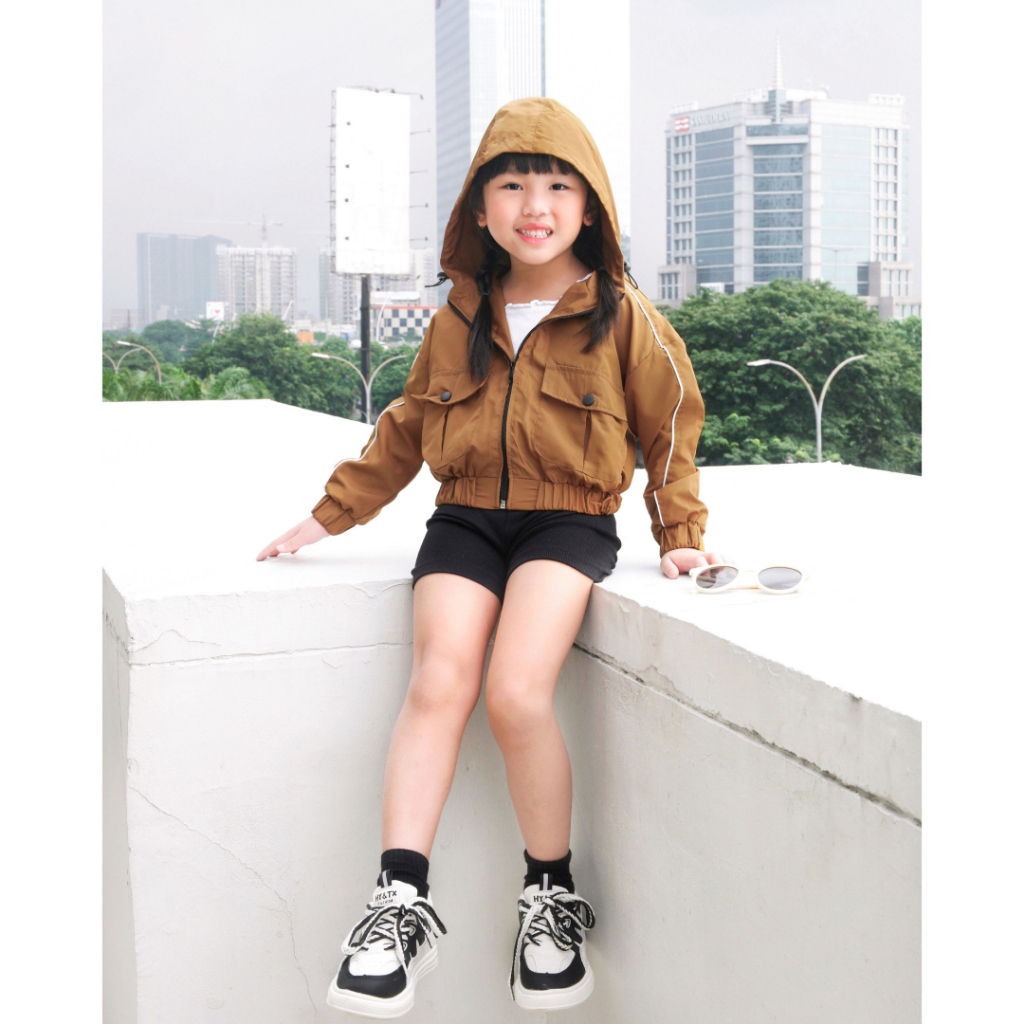 Hunny Bunny WILDER JACKET | Jacket Parasut Anak | Jacket Anak Unisex | Jaket Zipper Hoddie