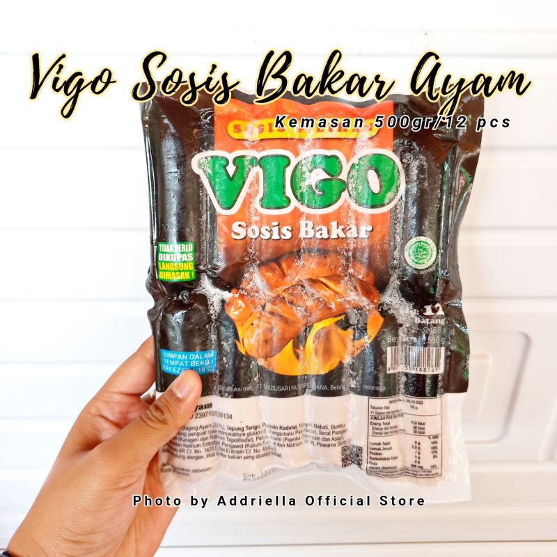 

ADDRIELLA Vigo Sosis Bakar Mini 500gr/Isi 12pcs | Vigo/Frozenfood/Frozenfood Murah