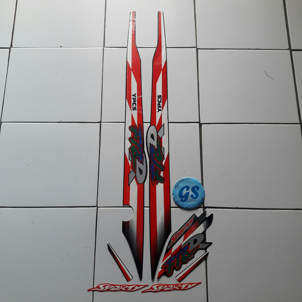 Stiker Striping Lis Motor Yamaha F1ZR 1997 hitam-merah