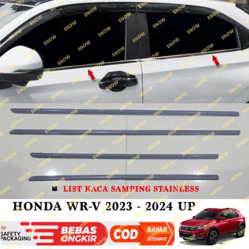 List Kaca Samping Mobil Honda WRV WR-V 2022 2023 2024 Up Stainless