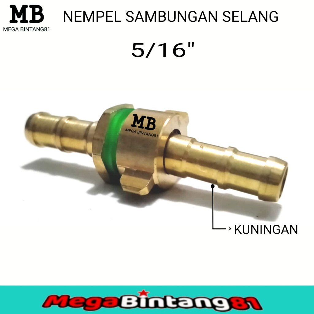 Sambungan selang kompresor nepel selang kompresor 5/16 inchi kuningan