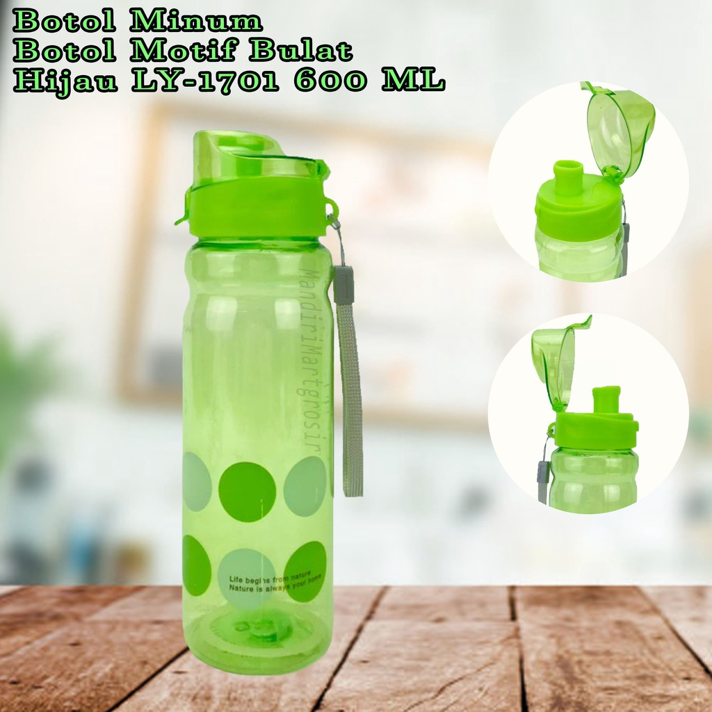 Botol Plastik* Botol Minum* Motif Alpokadot* 600ml* LY-1701