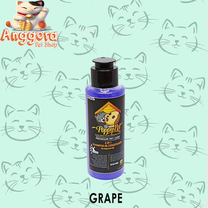 Shampoo Kucing &amp; Anjing POPPY PET Wangi Premium Pet care 100ml