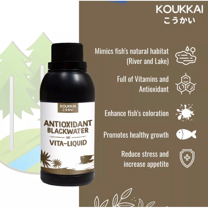 Antioxidant Blackwater &amp; Vita-Liquid KOUKKAI Menaikkan Nafsu Makan &amp; Mencerahkan Warna