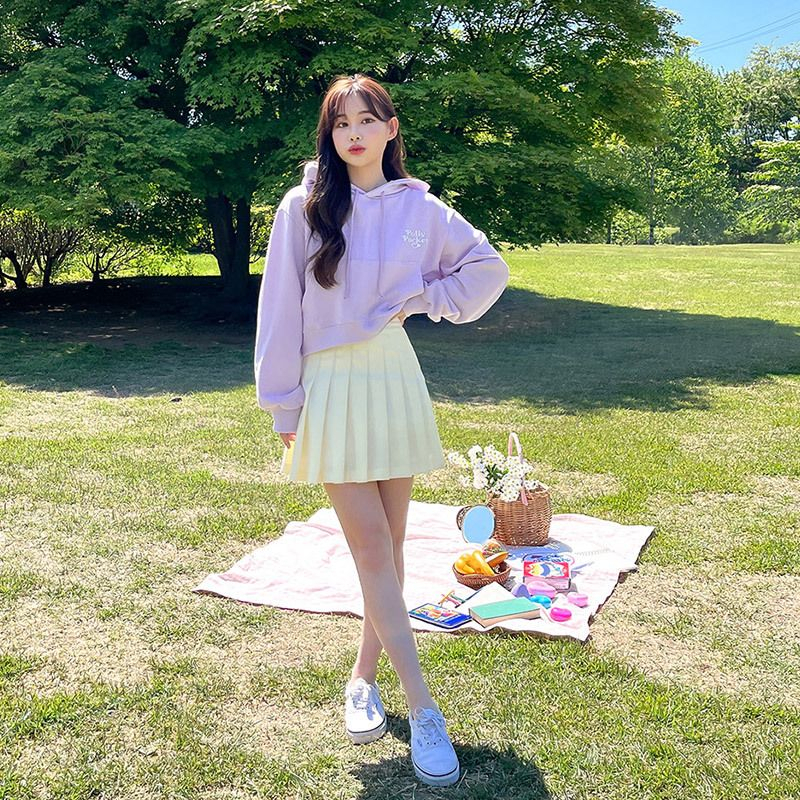 [COD] Sweater Wanita Polly Pocket Crop Hoodie [ Last Stock ]