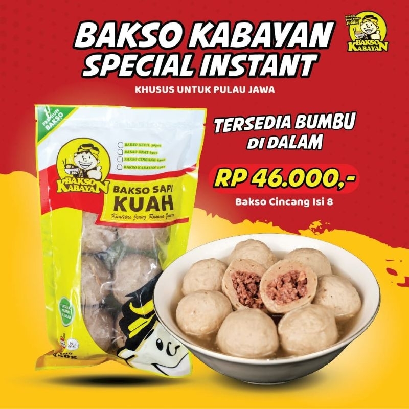 

Bakso Baso Cincang Kabayan Special Instant ISI 8