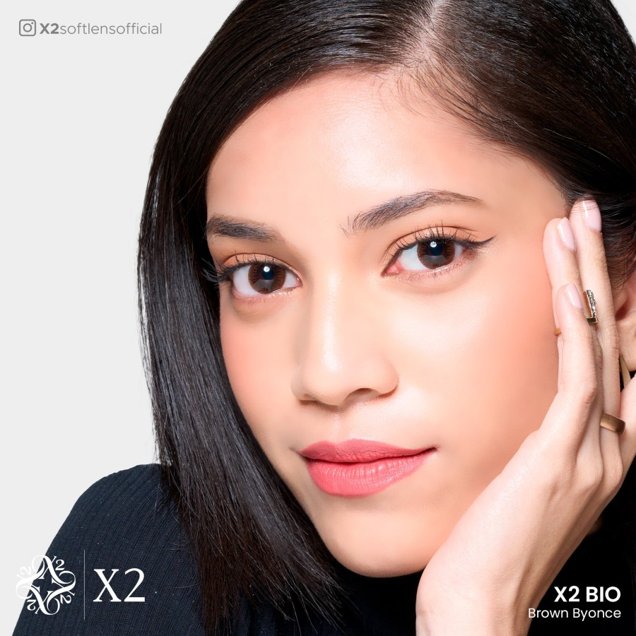 X2 Bio Softlens Black Shakyra Brown Byonce Normal Minus Sampai -06.00
