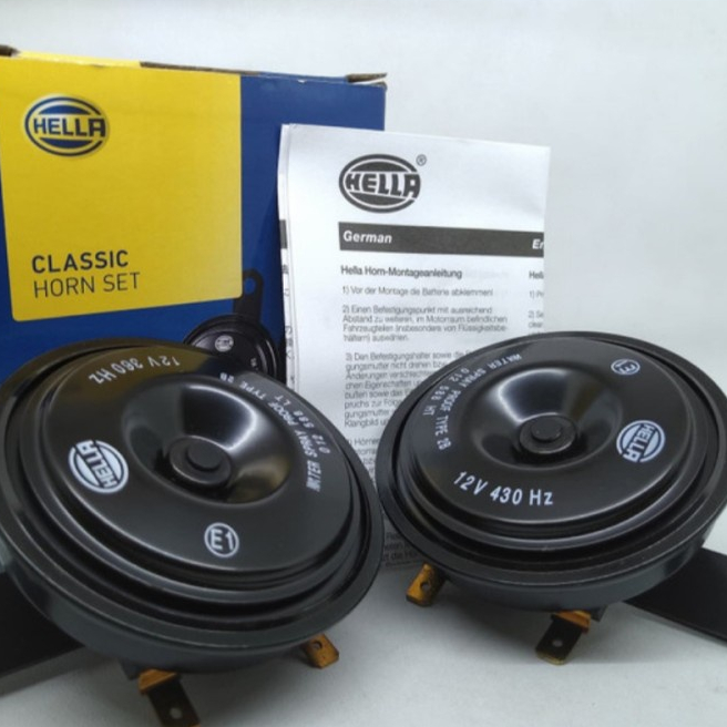 Klakson Kelakson Hella Classic Motor Mobil 1 Set Klakson Kelakson Klasik Hella Disc 12v Isi 2