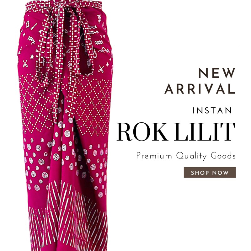 Rok Lilit Instan Wrap Skirt Batik Modern Warna Olive Hitam Navy Merah Terakota Bahan Rayon Cap Handm
