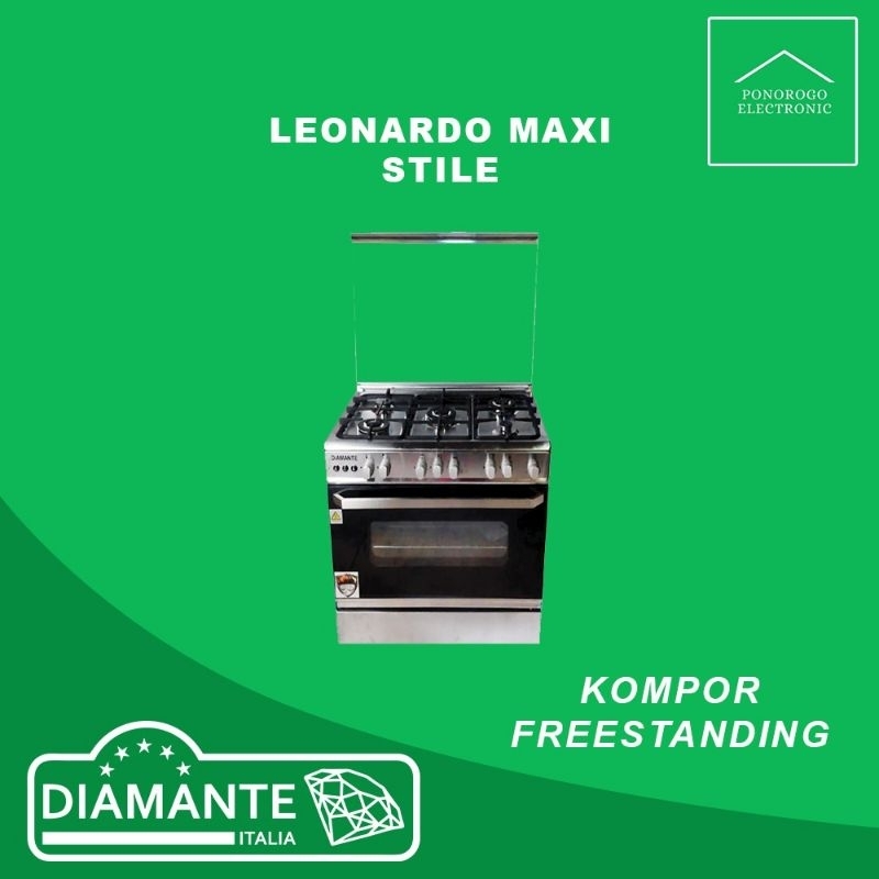DIAMANTE - FREESTANDING COOKER LEONARDO MAXI STILE / 5 TUNGKU UK.90CM SAFETY DEVICE