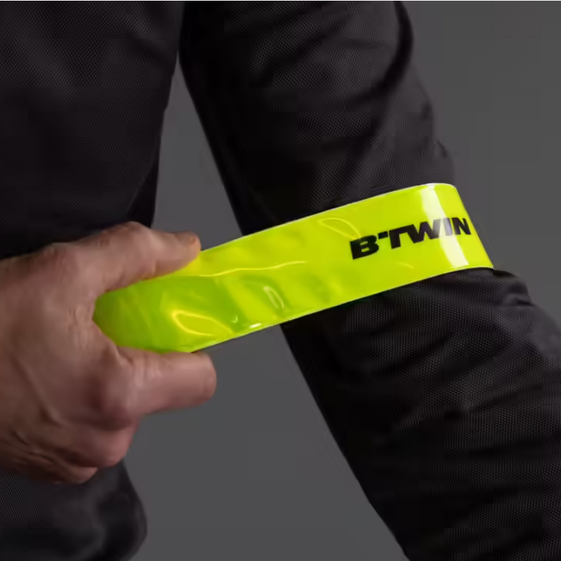 BTWIN 540 Leg/Armband Visibilitas Untuk Bersepeda Mudah Ditempel