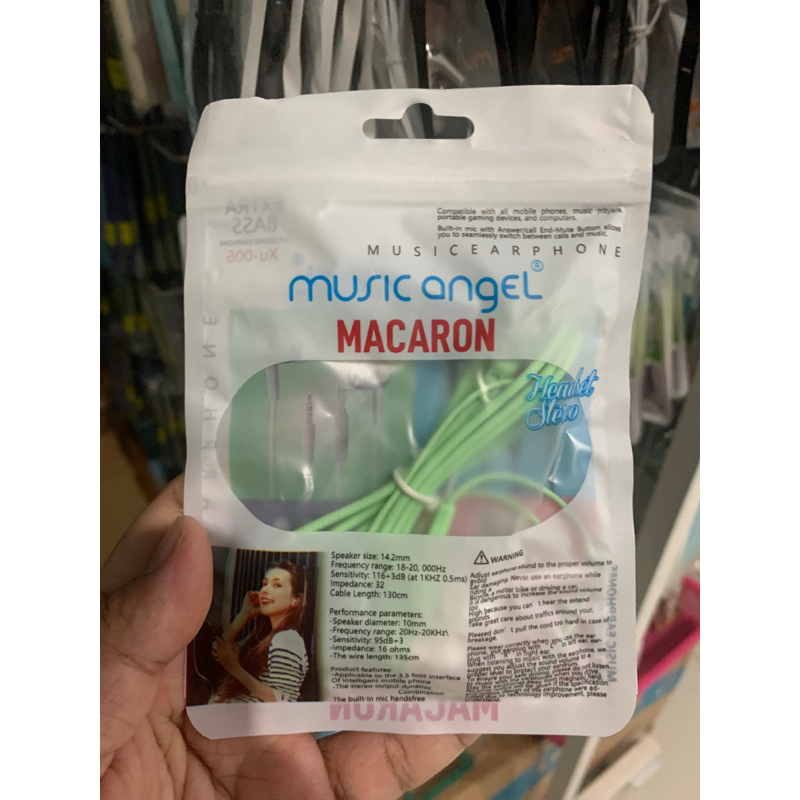 Headset HF Handfree Music Angel Macaron