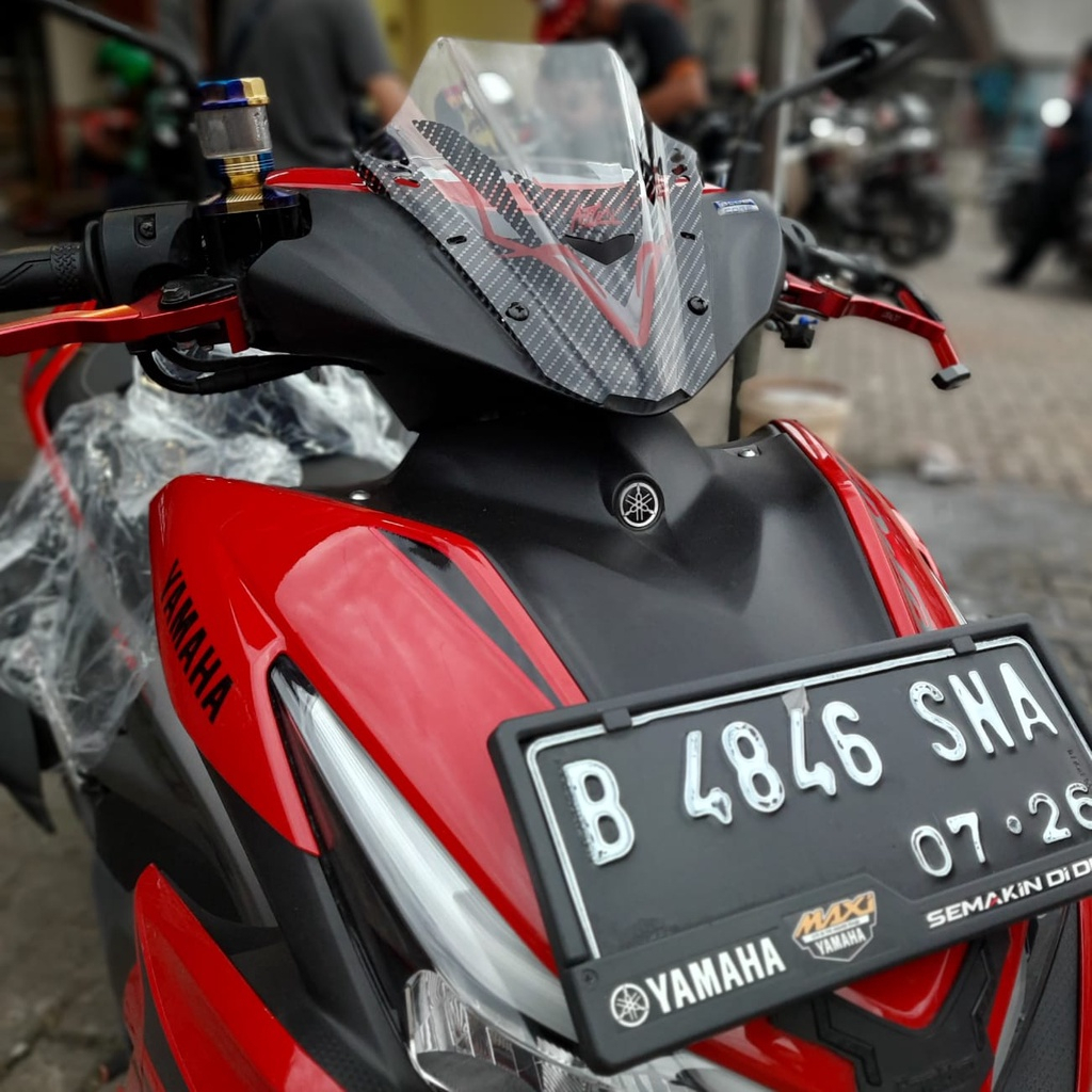 Visor Wind Shield Yamaha Aerox 155 Carbon Twotone Windshield Winsil Aerox 155 2 Tone Two Tone Carbon Karbon Aksesoris Motor Yamaha Aerox 155