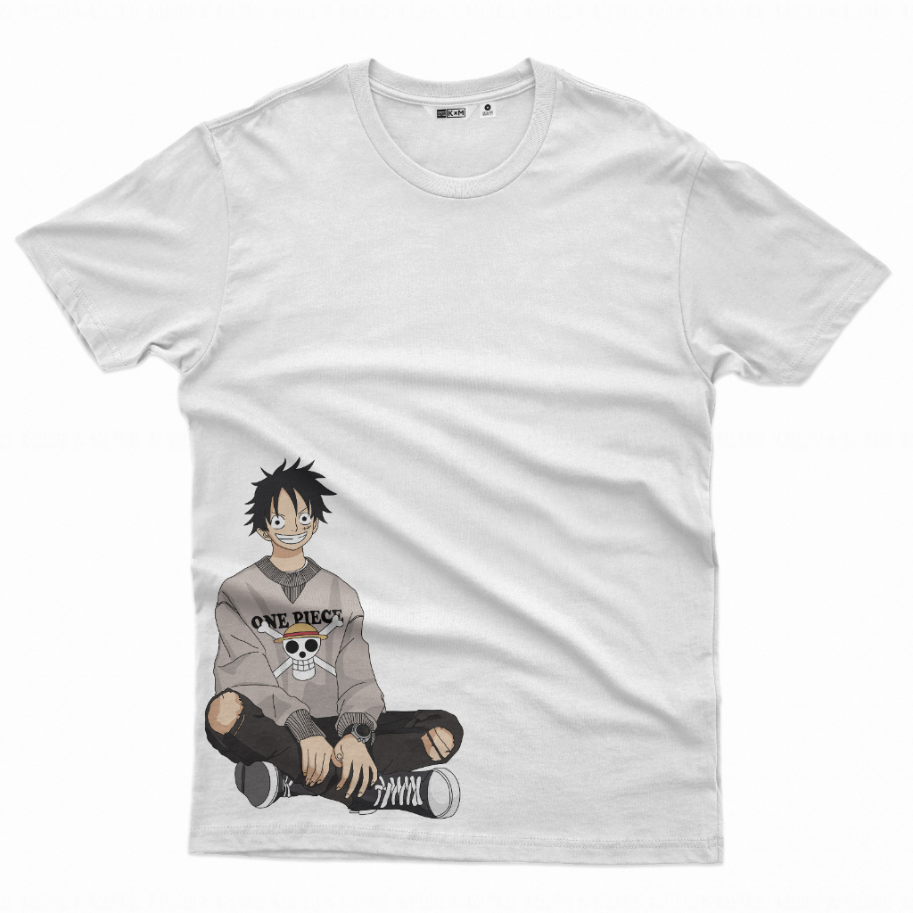 Tshirt Luffy Casual White Anime Manga One Piece Premium Unisex