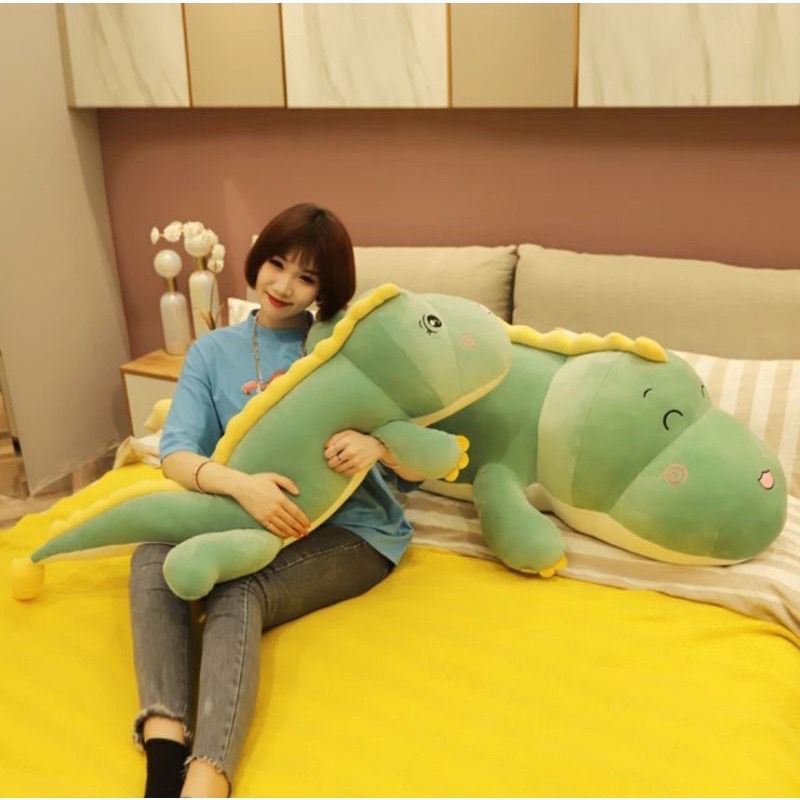 Boneka Guling Dino Mewah Panjang 60-80cm Bahan Halus dan Lembut SNI